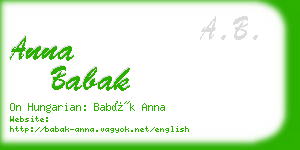 anna babak business card